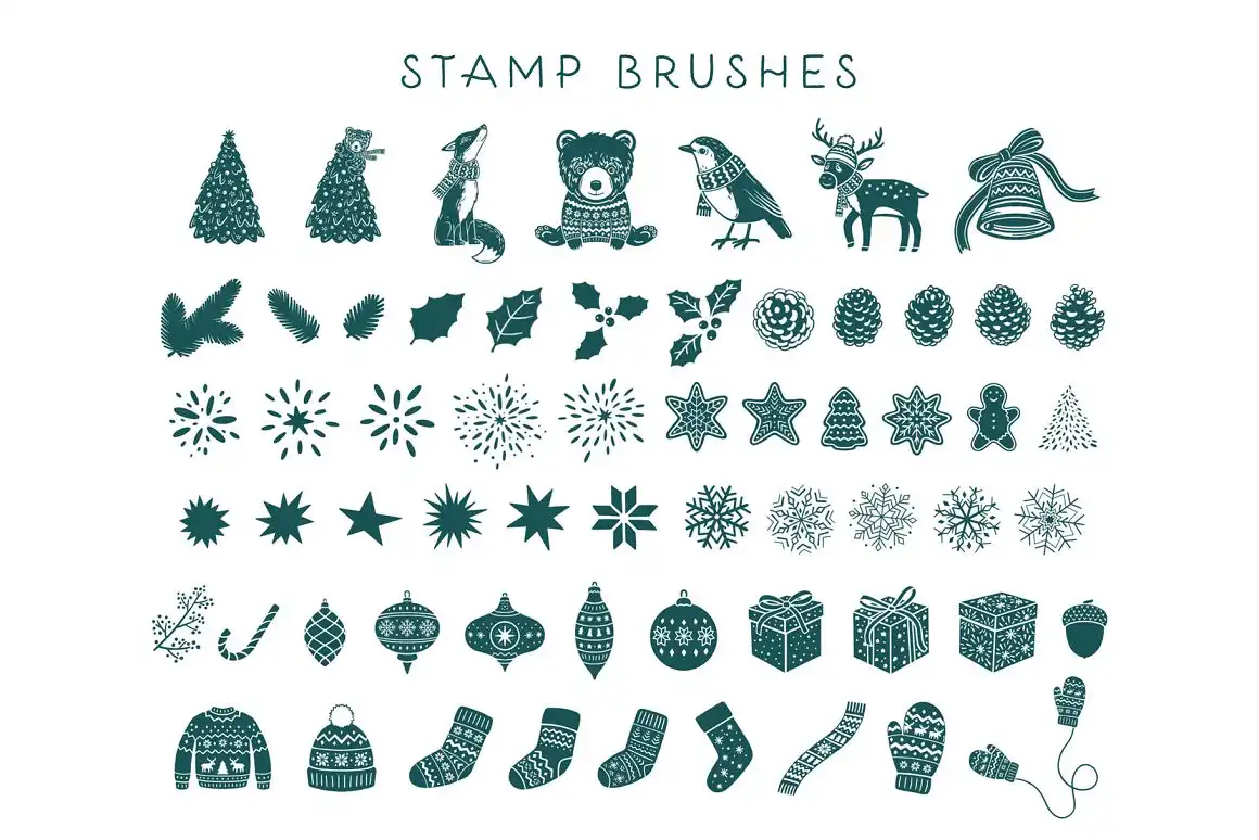 100 Christmas Procreate Brushes 6 061005