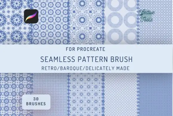 30 Seamless Baroque Pattern Brushes 5 30 seamless baroque pattern brushes (1) 380