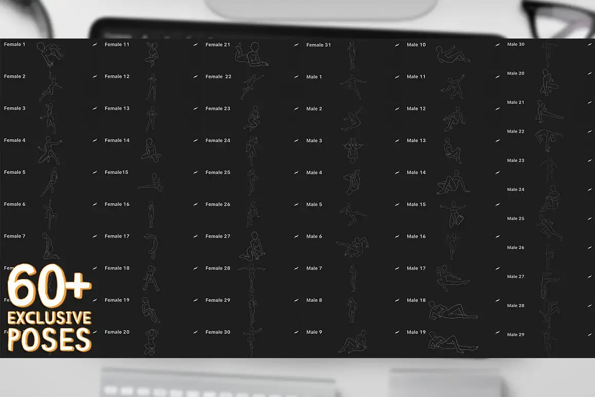 300+ Body Poses Pack for Procreate 9 06440