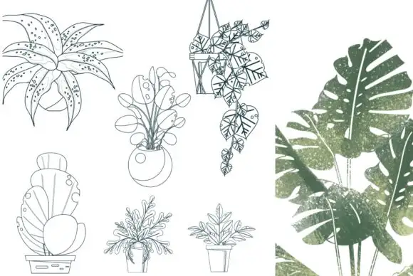 50 Procreate Potted Plant Stamps 6 50 procreate potted plant stamps (5) 380