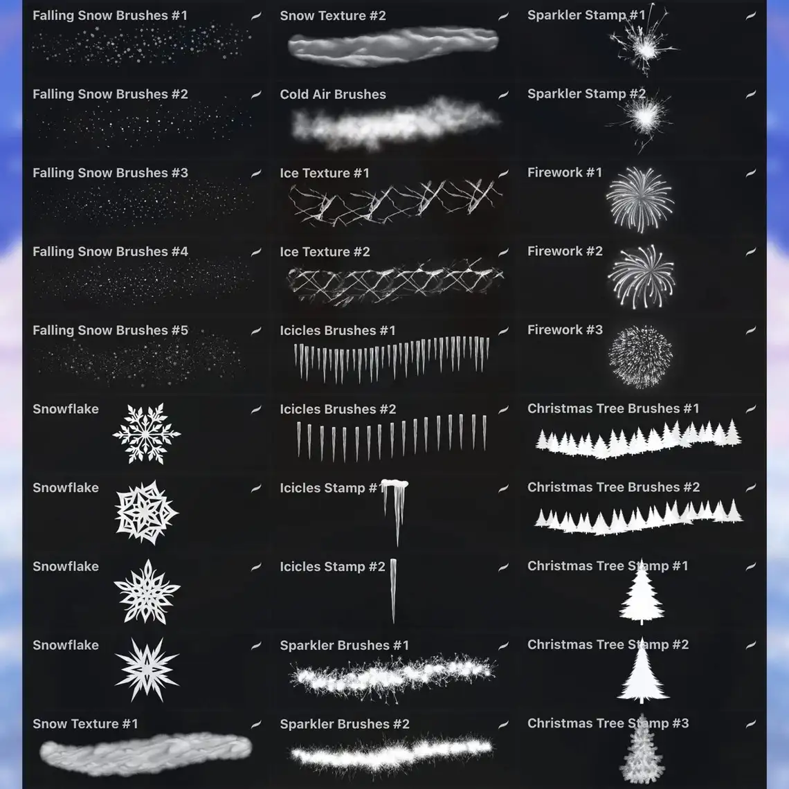 Christmas Brushes Set 50+ (Texture, Garlands, Snow and much more) 5 06440
