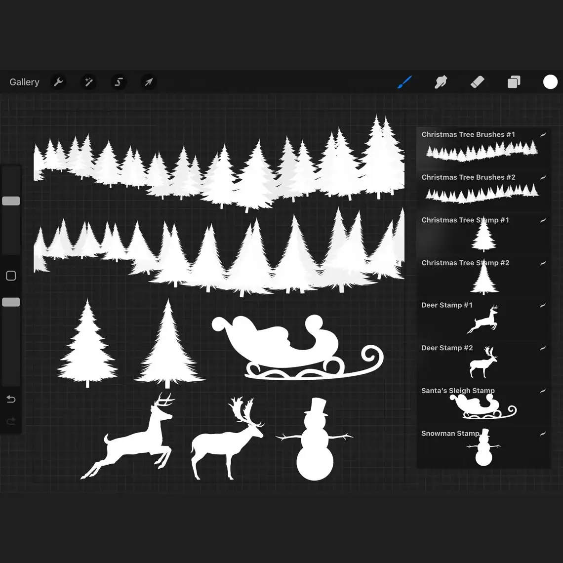 Christmas Brushes Set 50+ (Texture, Garlands, Snow and much more) 13 06440