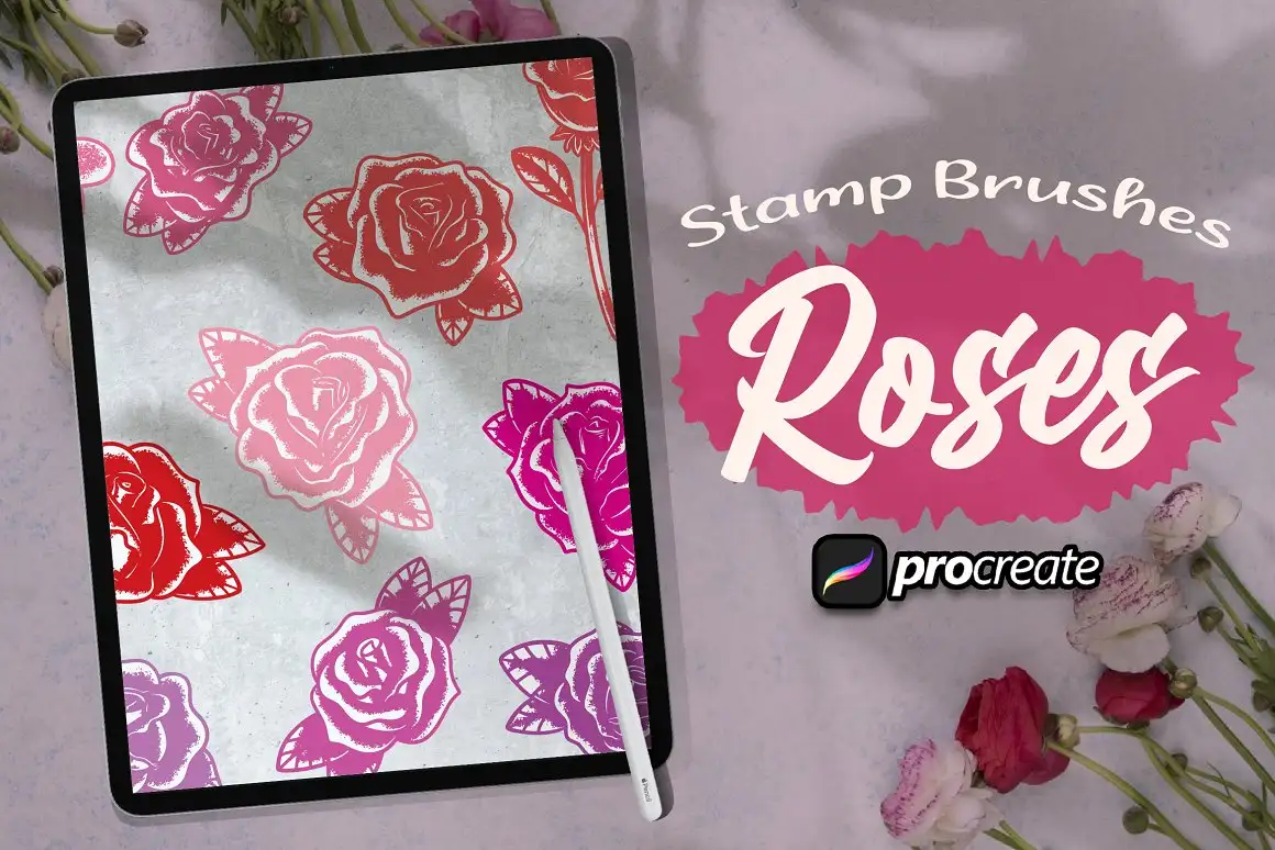 Roses Brush Stamp Procrea