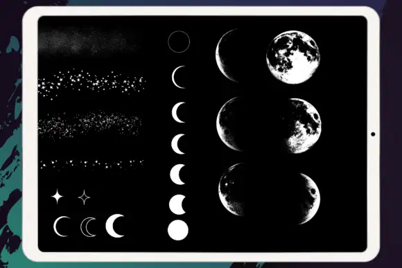 Procreate Brushes - Moon and Stars 14 06380