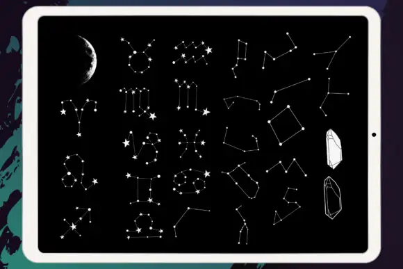 Procreate Brushes - Moon and Stars 15 06380