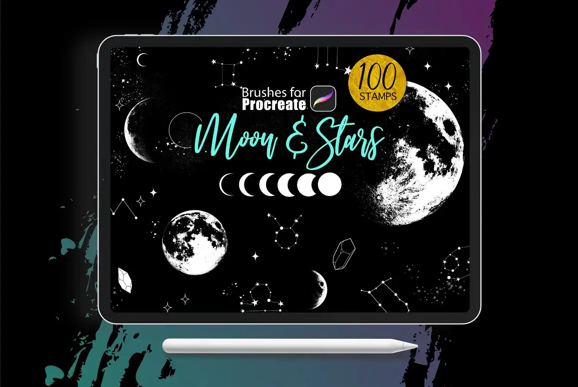 Procreate Brushes - Moon and Stars 12 06380