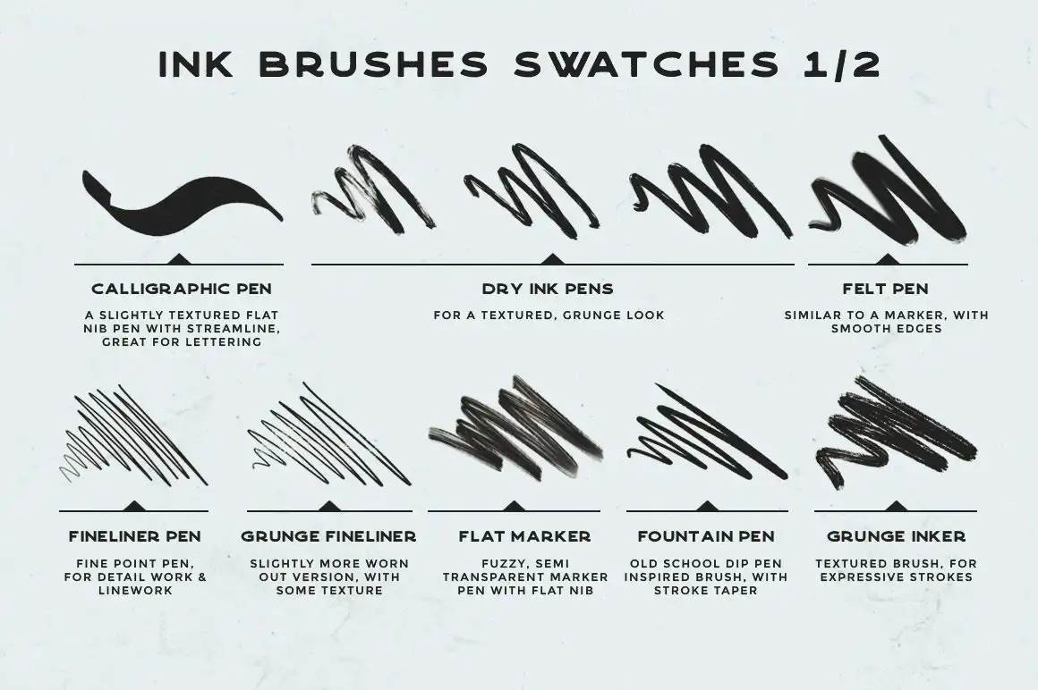 Procreate Inking brushes - set of 20 8 06380
