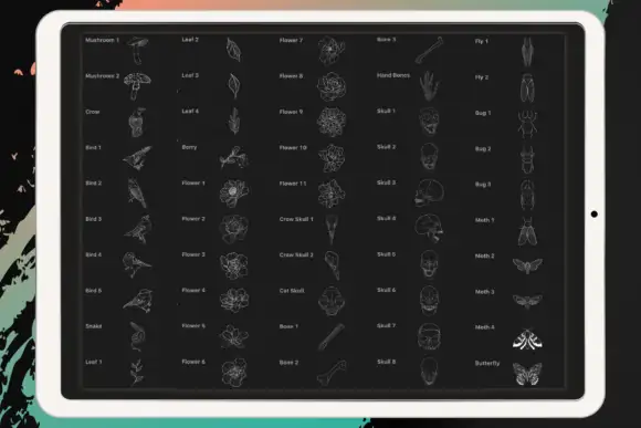 Procreate - Tattoo Basic Stencil Set 18 06380