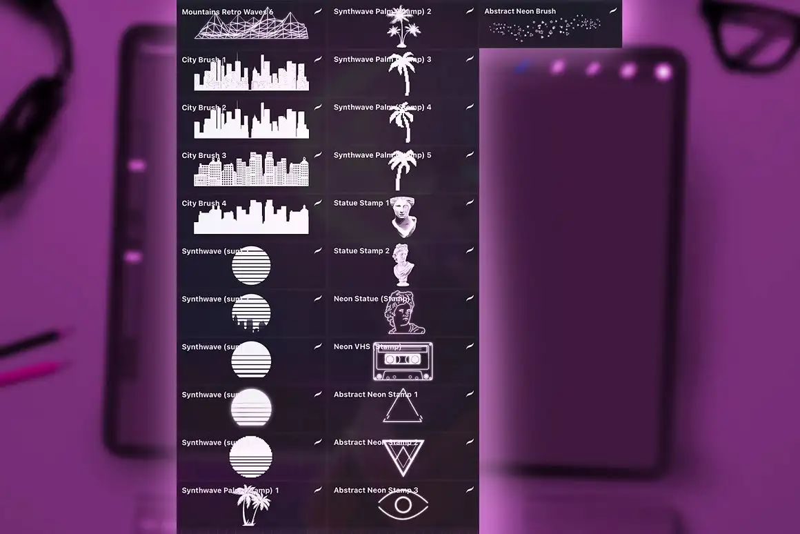Retro VHS Brushes Set for Procreate 6 06440