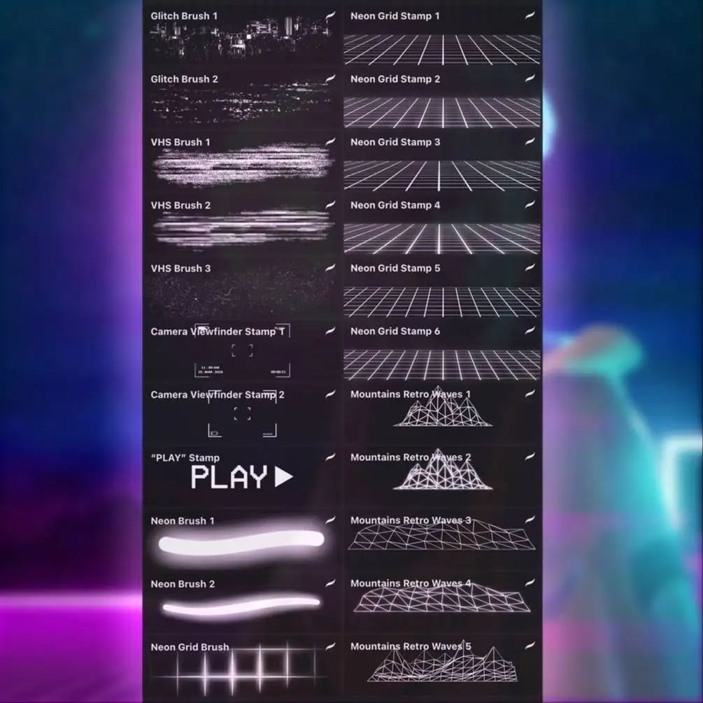 Retro VHS Brushes Set for Procreate 4 06440