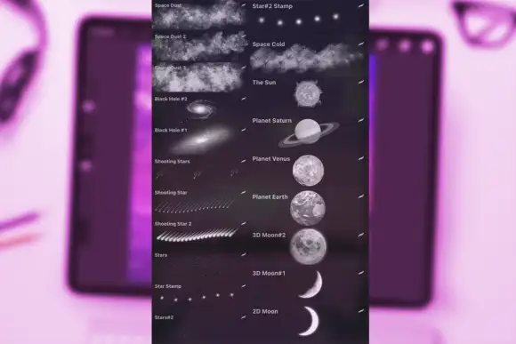 Space Procreate brushes - Set of 24 4 06422