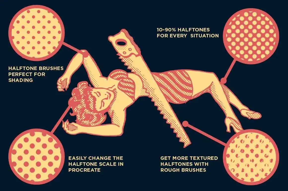 BLACK MAGIC HALFTONES - VECTOR HALFTONE PATTERN BRUSHES FOR ADOBE ...