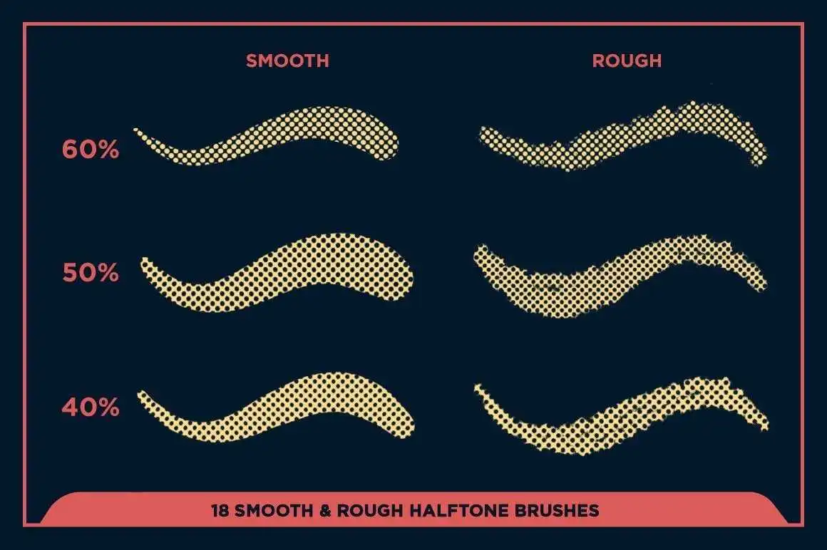 BLACK MAGIC HALFTONES - VECTOR HALFTONE PATTERN BRUSHES FOR ADOBE ILLUSTRATOR 16 black magic halftones vector halftone pattern brushes for adobe illustrator14 321