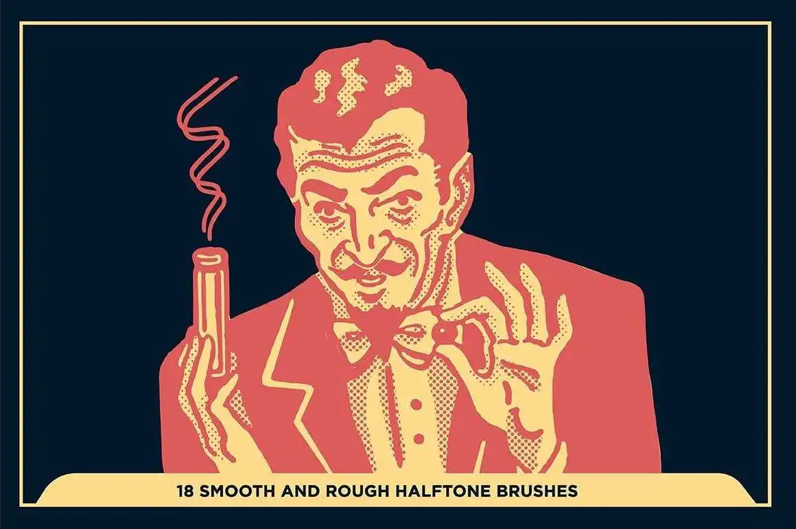 BLACK MAGIC HALFTONES - VECTOR HALFTONE PATTERN BRUSHES FOR ADOBE ILLUSTRATOR 25 black magic halftones vector halftone pattern brushes for adobe illustrator17 312