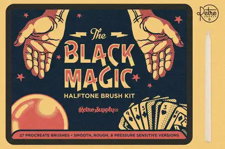 BLACK MAGIC HALFTONES - VECTOR HALFTONE PATTERN BRUSHES FOR ADOBE ILLUSTRATOR 23 black magic halftones vector halftone pattern brushes for adobe illustrator19 314