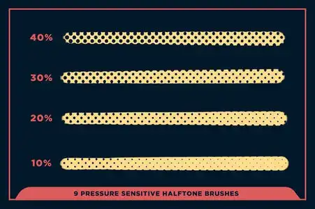 BLACK MAGIC HALFTONES - VECTOR HALFTONE PATTERN BRUSHES FOR ADOBE ILLUSTRATOR 29 black magic halftones vector halftone pattern brushes for adobe illustrator30 308