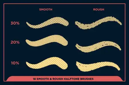 BLACK MAGIC HALFTONES - VECTOR HALFTONE PATTERN BRUSHES FOR ADOBE ILLUSTRATOR 26 black magic halftones vector halftone pattern brushes for adobe illustrator33 311