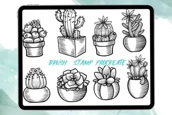 Engraving Cactus Stamp Brush 3 06736