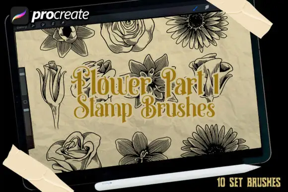 Flowers Brush Stamp #2