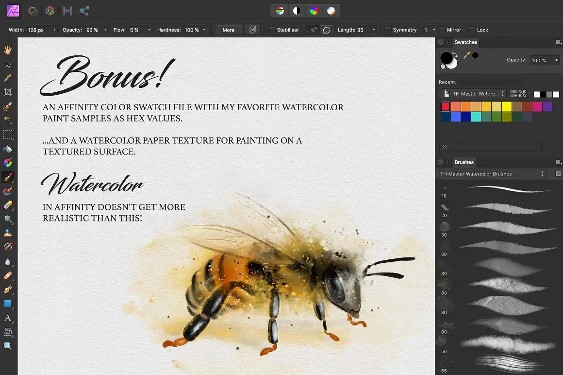Master Watercolor Affinity Brushes 4 061005