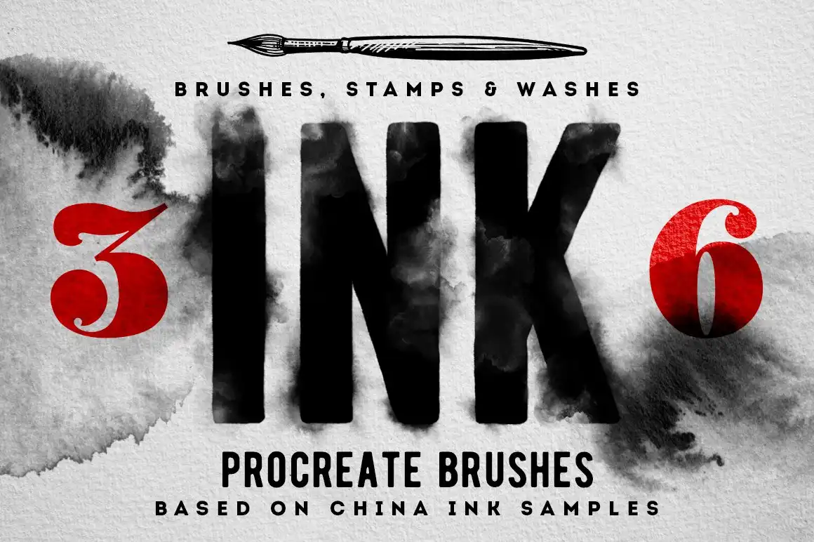 Procreate Ink brushes , set of 36 8 06380