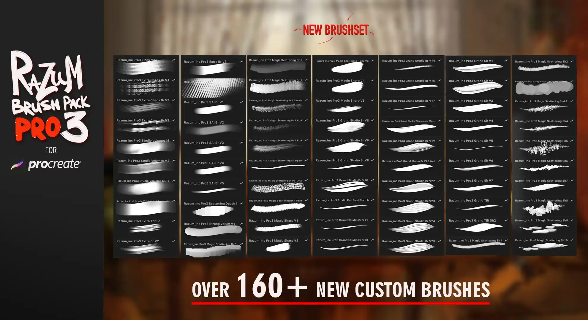 RAZUM_INC BRUSH PACK PRO 3 for PROCREATE 5 4 06749