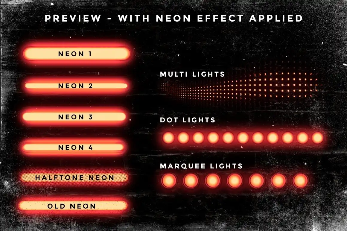 Set of 9 neon Procreate brushes 5 06380