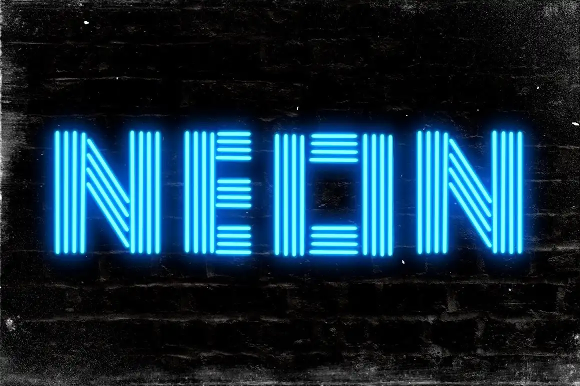 Set of 9 neon Procreate brushes 9 06380