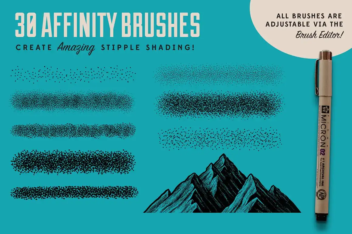 Stipple Shading Brushes for Affinity 6 061005
