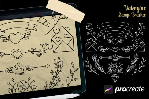 Valentine Element Brush Stamp 4 06736