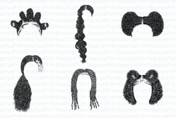 10 Procreate Afro Hair Brushes (set 10) 4 074029
