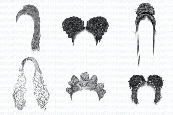 10 Procreate Afro Hair Brushes (set 5) 4 074029