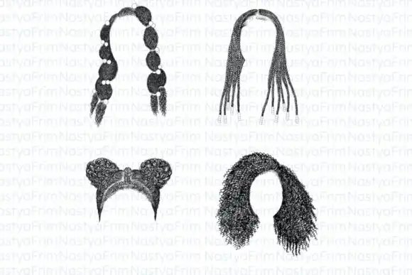 10 Procreate Afro Hair Brushes (set 5) 3 074029
