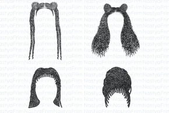 10 Procreate Afro Hair Stamps (set 11) 4 074029