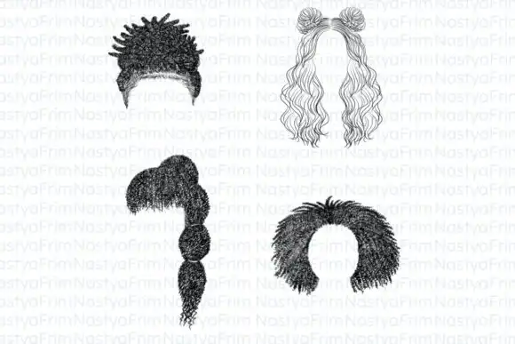 10 Procreate Afro Hair Stamps (set 4) 4 074029