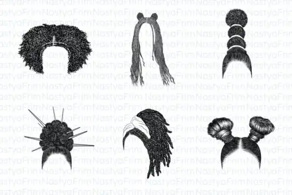 10 Procreate Afro Hair Stamps (set 9) 3 074029