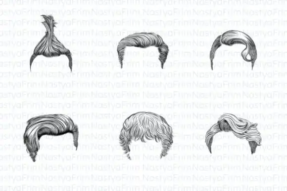 10 Procreate Hair Man Stamps (set 5) 3 074029