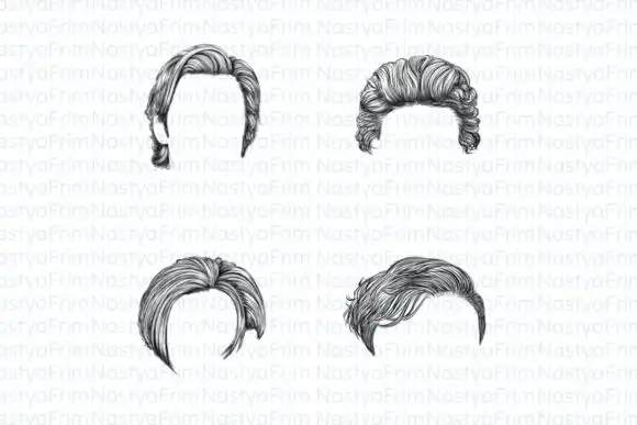 10 Procreate Hair Man Stamps (set 5) 4 074029