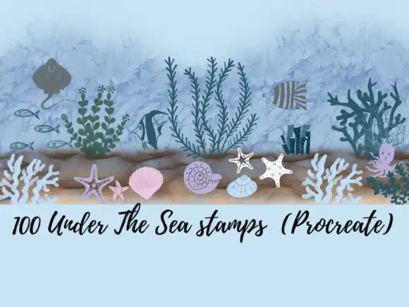 100 Under the Sea Stamps (Procreate )