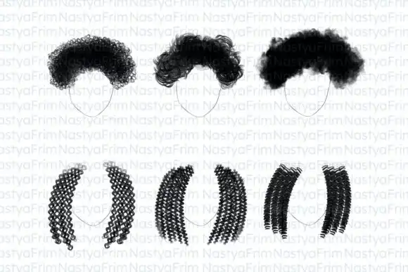 12 Procreate Afro Hair Brushes (set 1) 3 074029