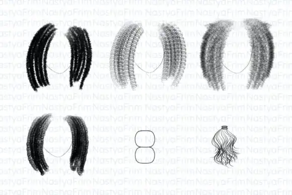 12 Procreate Afro Hair Brushes (set 1) 4 074029