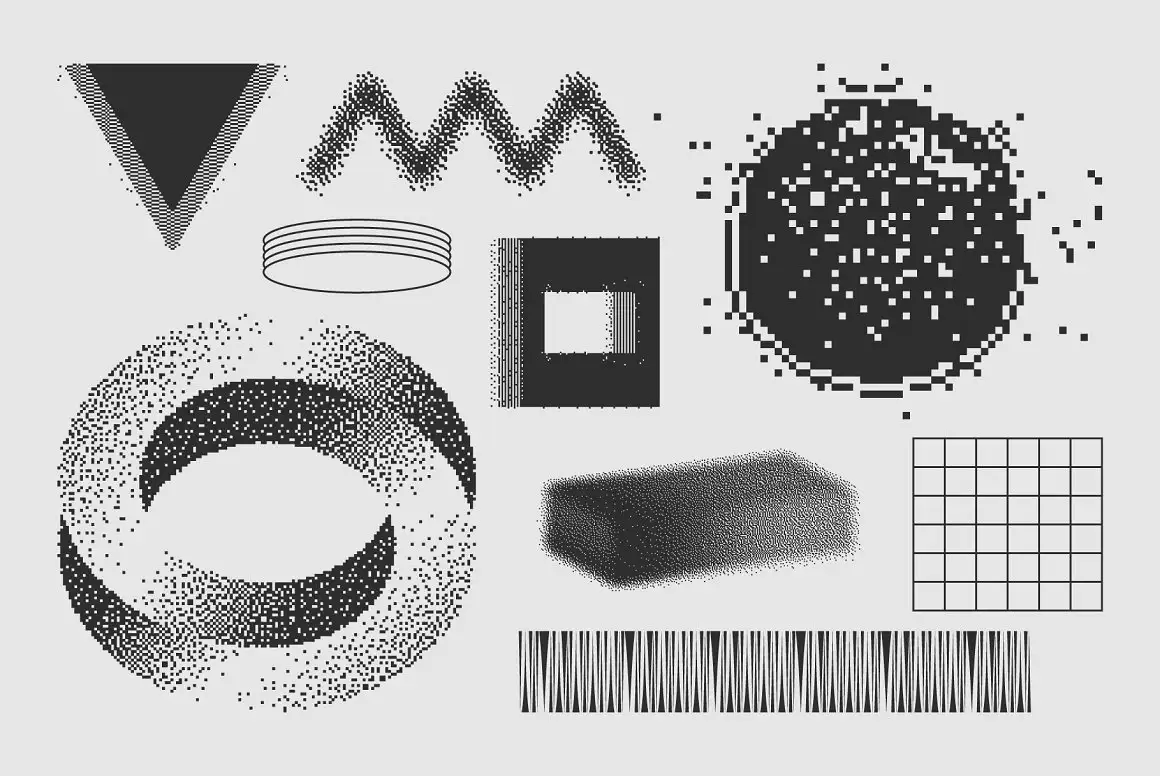 120 Vector Dither Textured Clip Arts 9 074029