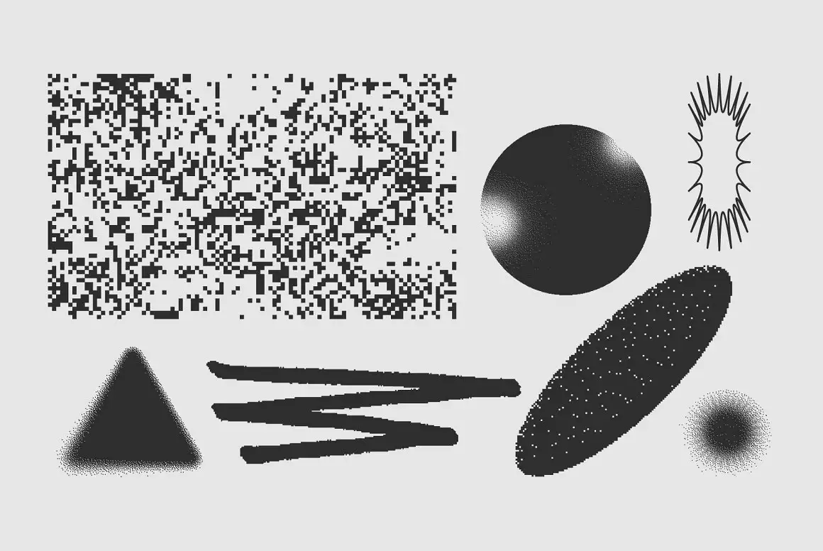 120 Vector Dither Textured Clip Arts 15 074029