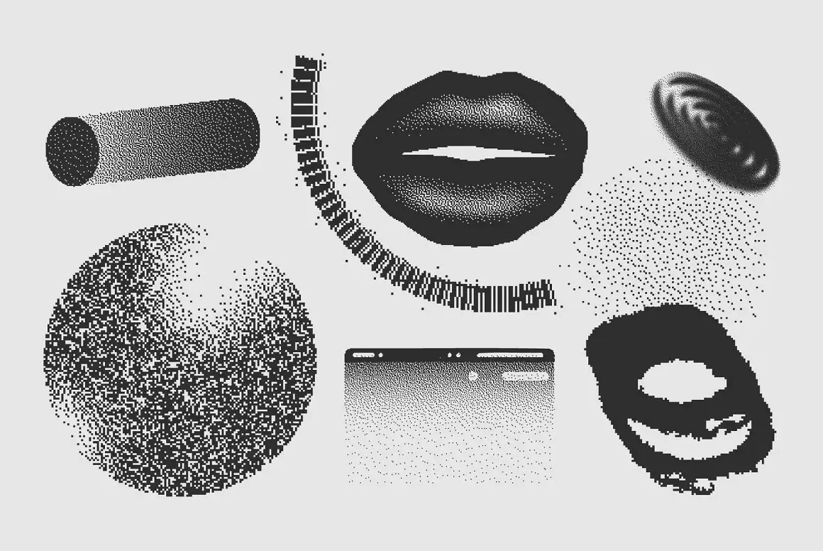 120 Vector Dither Textured Clip Arts 3 074029