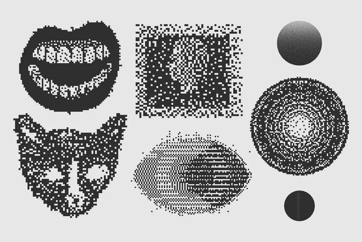 120 Vector Dither Textured Clip Arts 10 074029