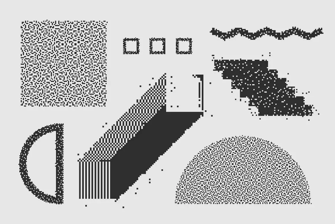 120 Vector Dither Textured Clip Arts 8 074029