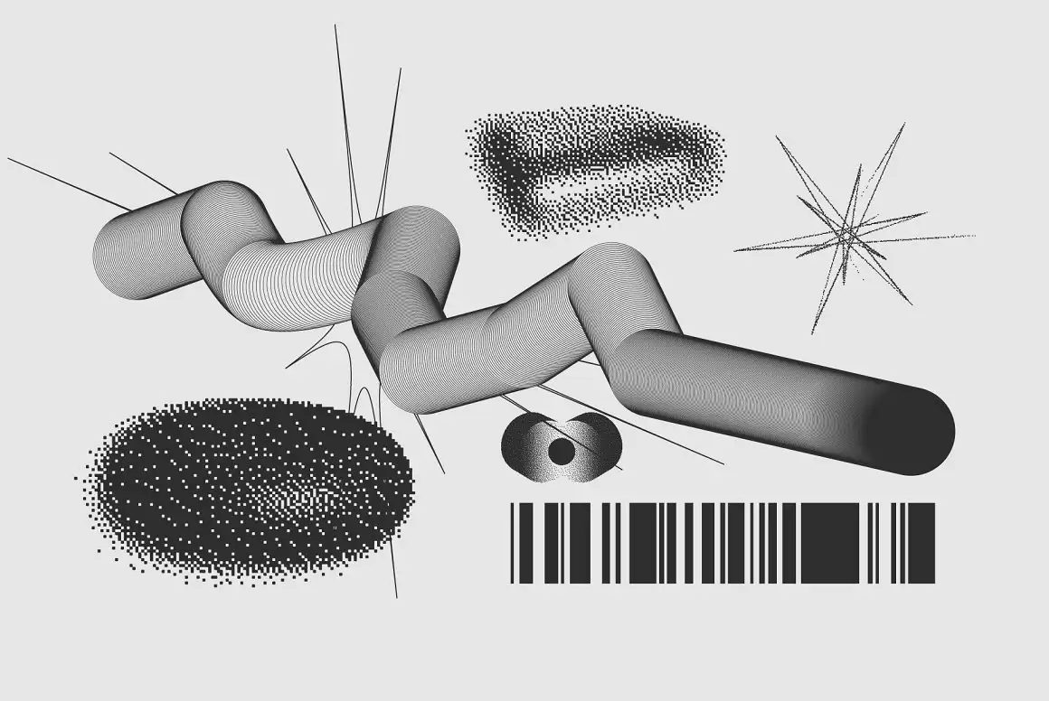 120 Vector Dither Textured Clip Arts 13 074029