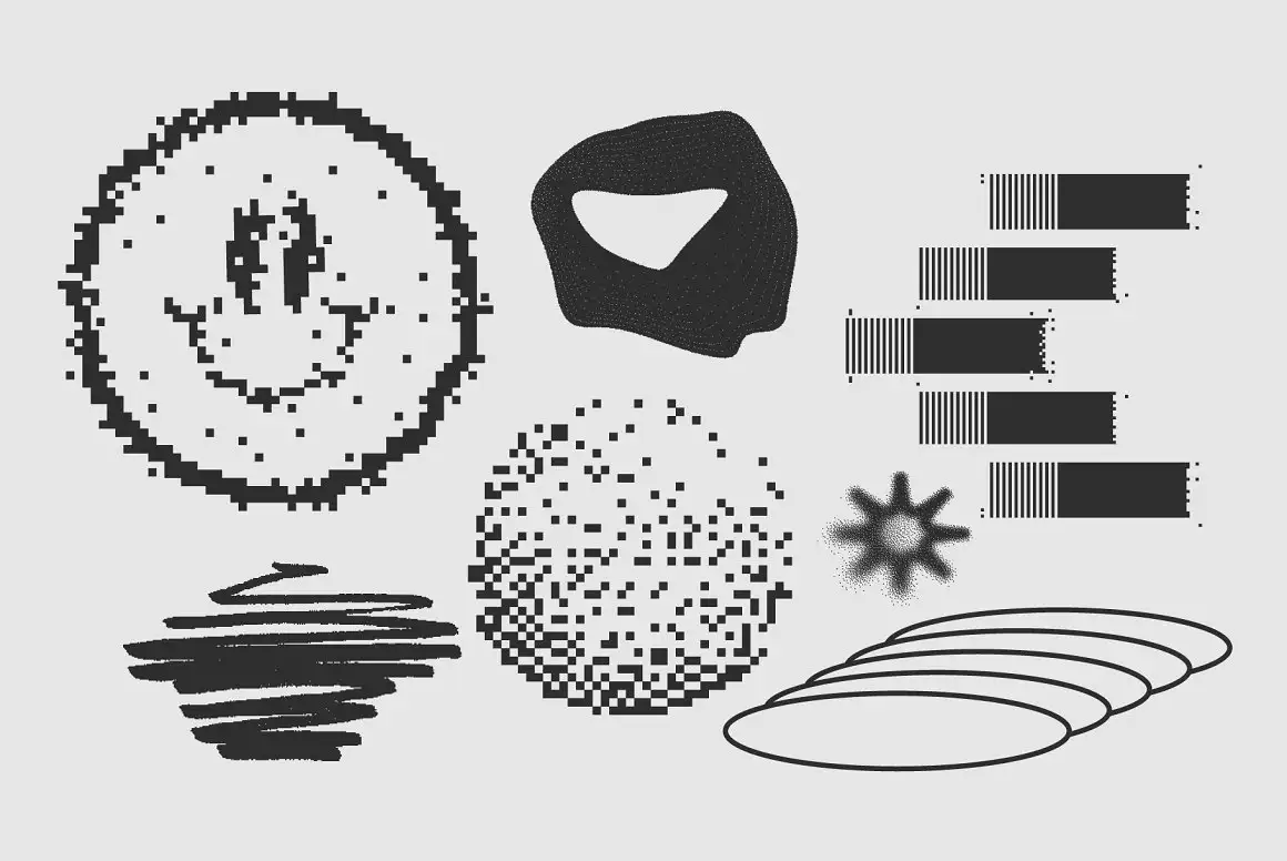 120 Vector Dither Textured Clip Arts 17 074029