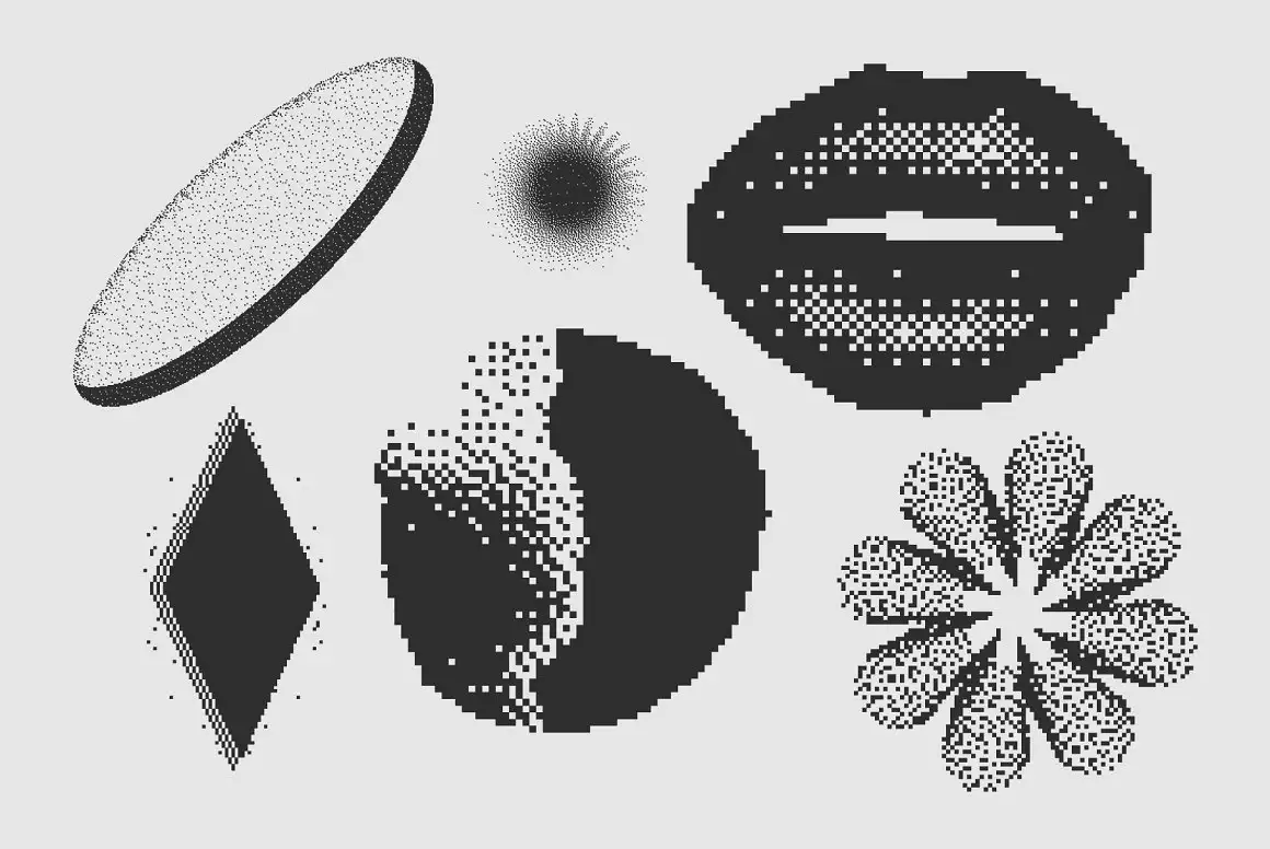 120 Vector Dither Textured Clip Arts 14 074029