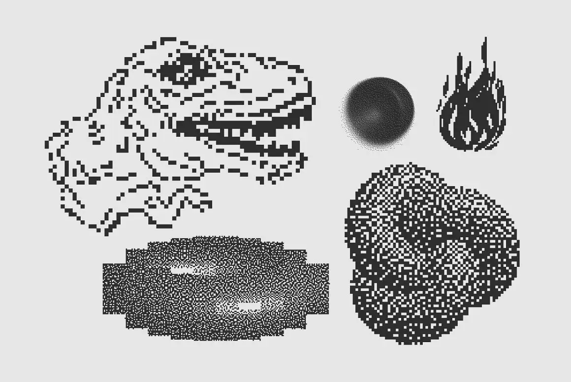 120 Vector Dither Textured Clip Arts 11 074029